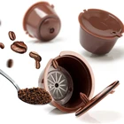3 шт. ПП Многоразовые капсулы для кофе капсулы фильтры для кофемашины Dolce Gusto с ложками, обычная версия и кофеварка Crema