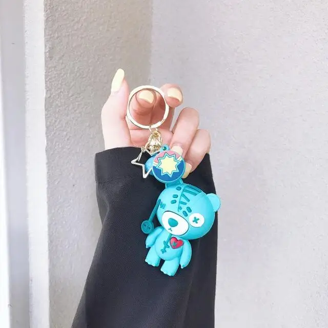 Милый мультяшный брелок в виде панды силиконовые брелки для ключей женщин 3D