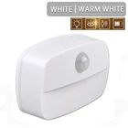 Беспроводной светодиодный ночник с пассивным ИК датчиком движения, автоматический светильник для коридора, теплый белый индикатор для шкафа, шкафа, светильник нижного шкафа