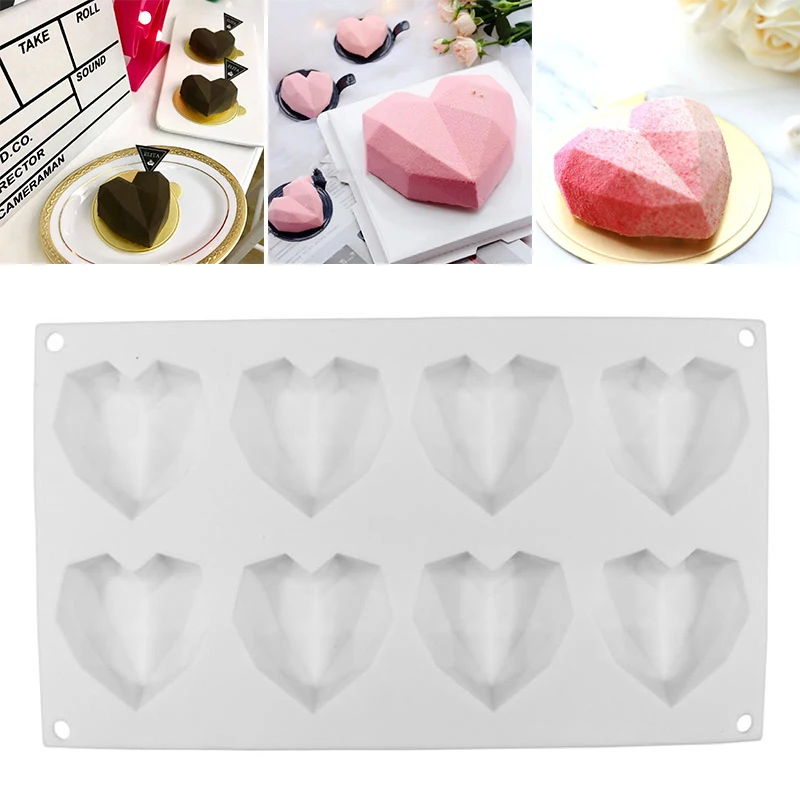 Роскошный алмаз сердце десерт 3D торт формы для искусства мусс шоколад из