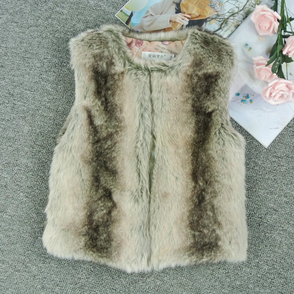 Осень и зима утолщение искусственного меха печатных маленькие девочки мальчики