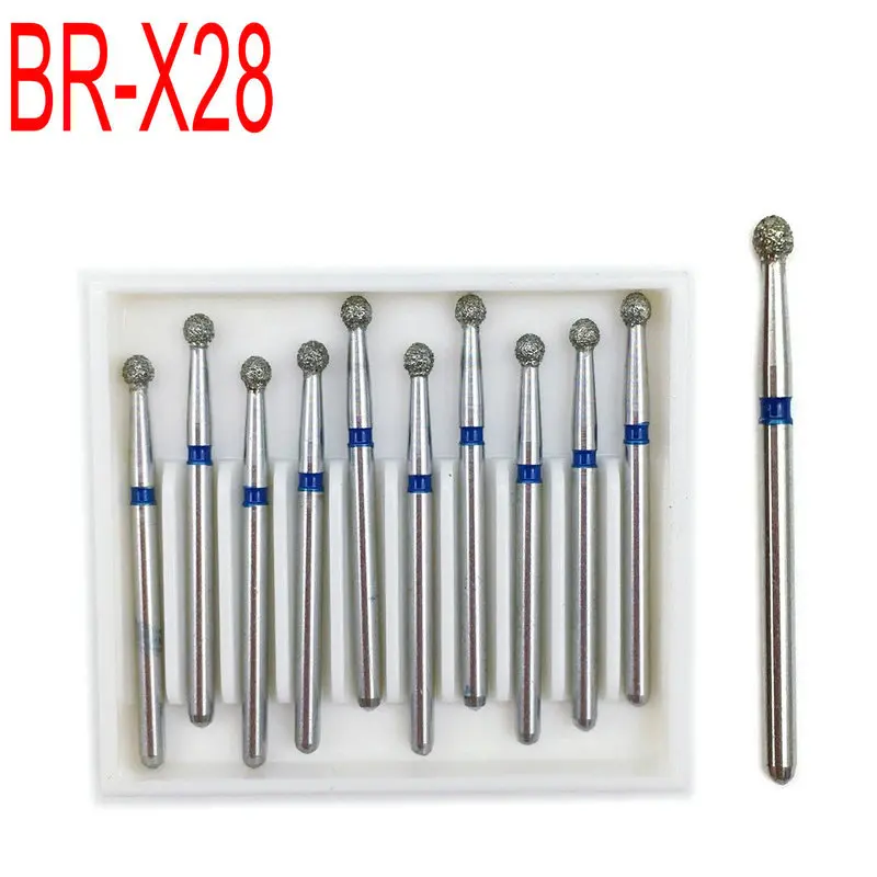 

10PCS Dental Laboratory Diamond Burs Drill Dental Dia-burs for High Speed Handpiecess Medium FG 1.6mm BR-X28