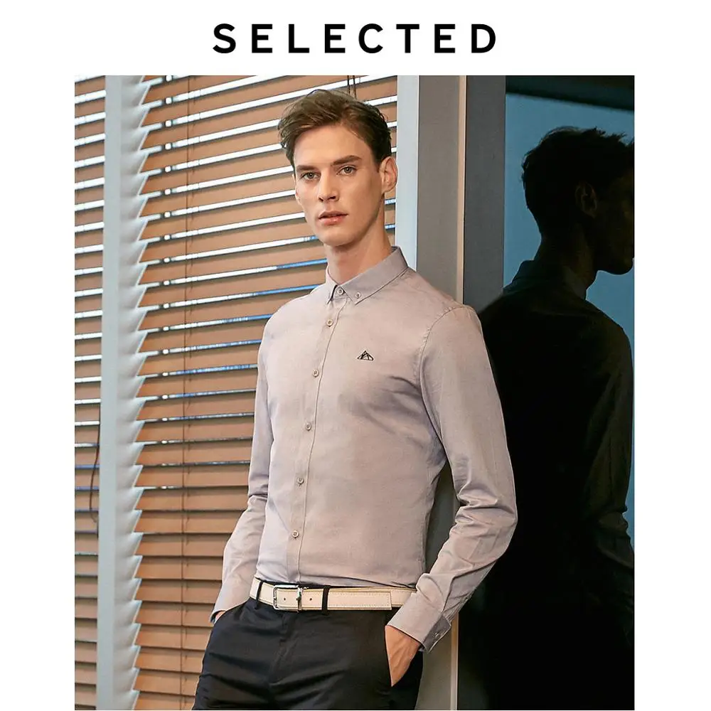 

Мужская рубашка с вышивкой и длинным рукавом, S | 419305520