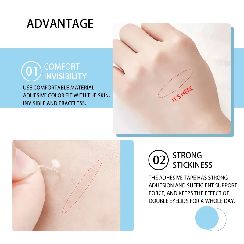 Наклейка на веко клейкая невидимая паста для век прозрачная самоклеящаяся