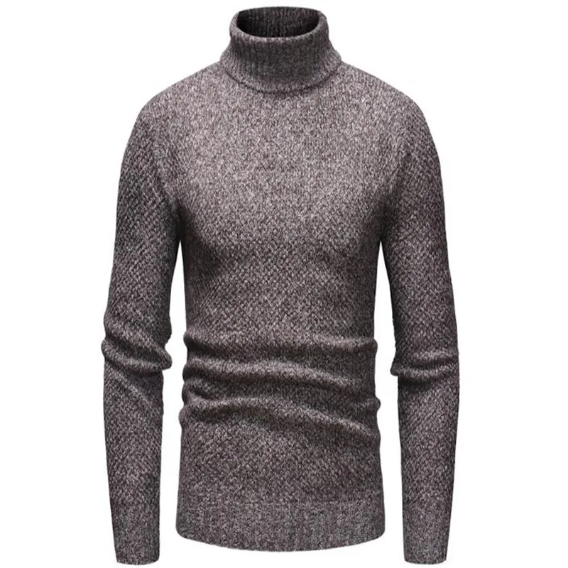 

Men's new autumn/winter high collar solid color sweater sweater men's casual pullover stretch sweater