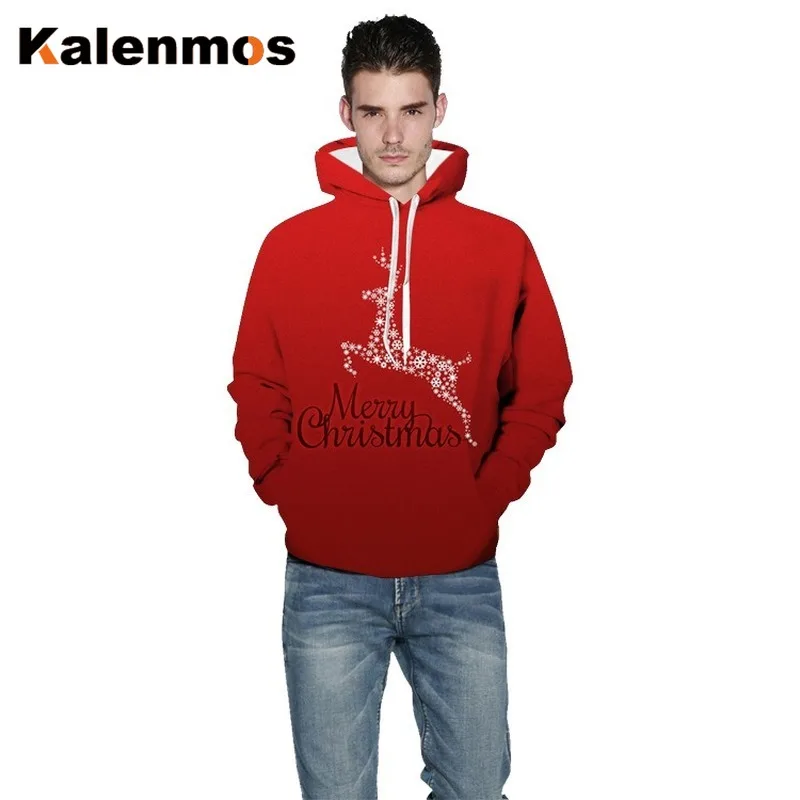 Пара рождественских толстовки для женщин и мужчин с принтом оленя повседневные