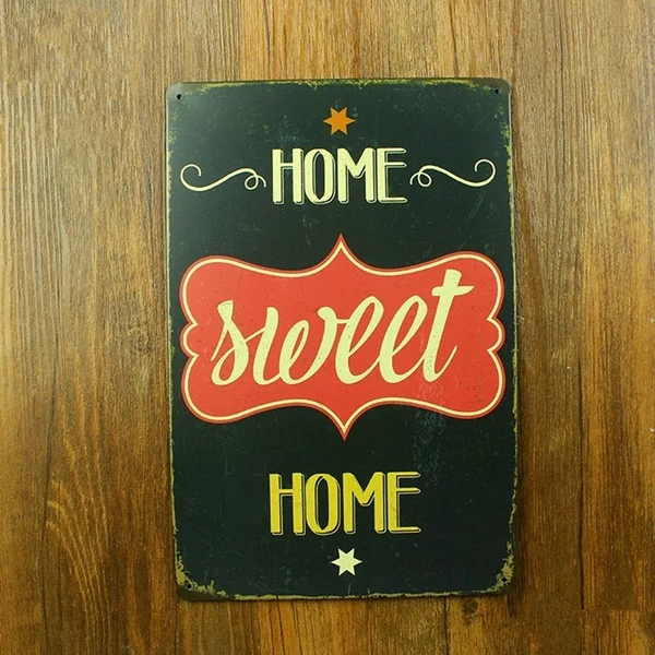 

Sweet Home Metal Sign Vintage Tin Sign Metal Crafts Wall Decor Shabby Plaque