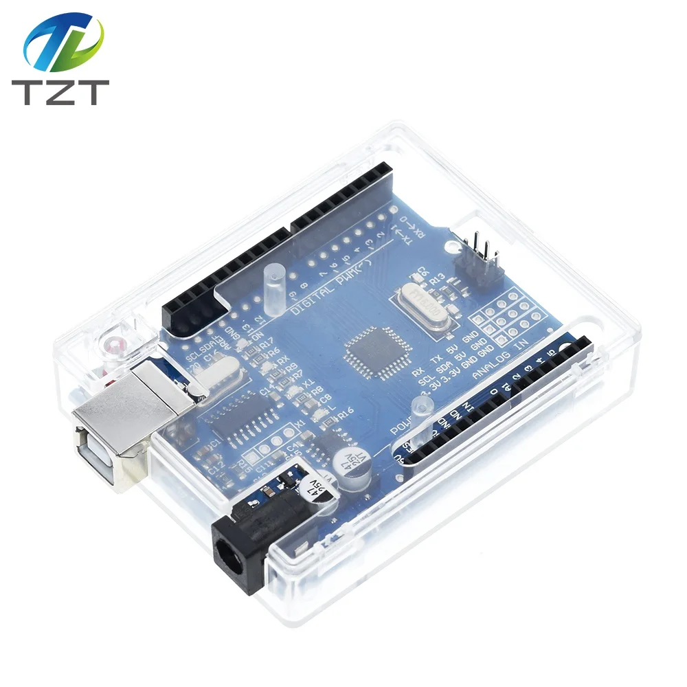 Умная электроника высокого качества для Arduino UNO R3 CH340G+ MEGA328P чип 16 МГц UNO R3 макетная плата+ USB кабель DIY комплект - Цвет: UNO R3 with box