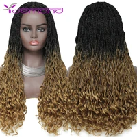 y demand makeup wigs curly hair braiding for black women synthetic ombre blonde mask braids wig long wigs box braid cosplay