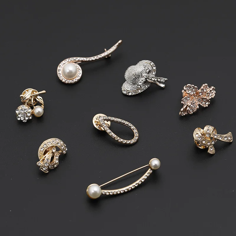 Новая роза цветок шляпа капли воды брошь булавки горный хрусталь жемчуг Кристалл