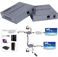 poc 4k hdmi extender 120m over rj45 ethernet cat5e cat6 cat 6 6a network cable extension tx rx transmitter receiver tv loop out