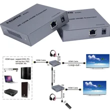 POC 4K HDMI Extender 120M Over RJ45 Ethernet Cat5e Cat6 Cat 6 6a Network Cable Extension TX RX Transmitter Receiver TV Loop Out