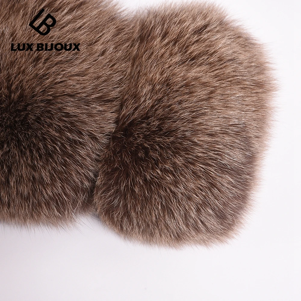

JKKFURS Women's Genuine Natural Fox Fur Coats Pocket Winter Warm Fur Outwear Fashion Real Fur Top Quality Crop Jacket S1796