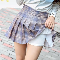 pleated sexy mini plaid skirt woman skirts high waist pink black korean style jupe fashion clothing spring summer mujer faldas