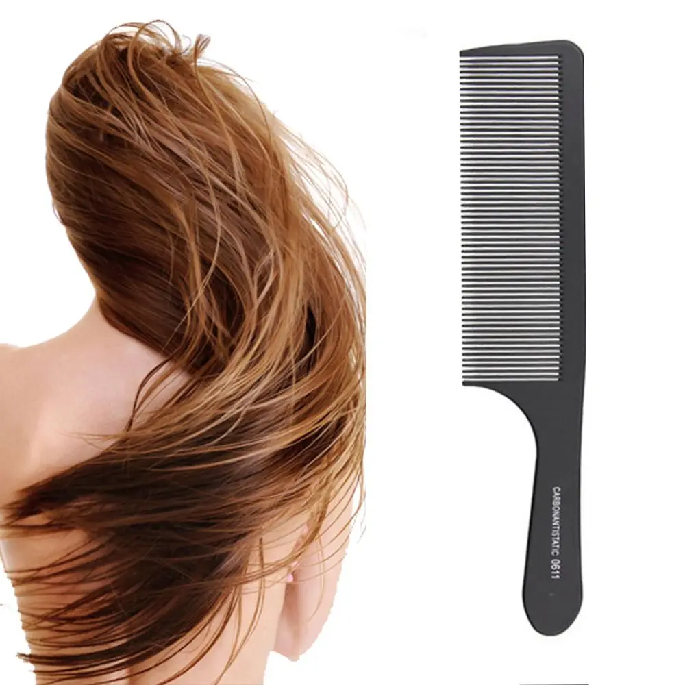 

Black Hairdressing Hair Stylist Salon Carbon Combs Heat Resistant Hair Cutting Tool Cutting Comb Carbon Antistatic Comb