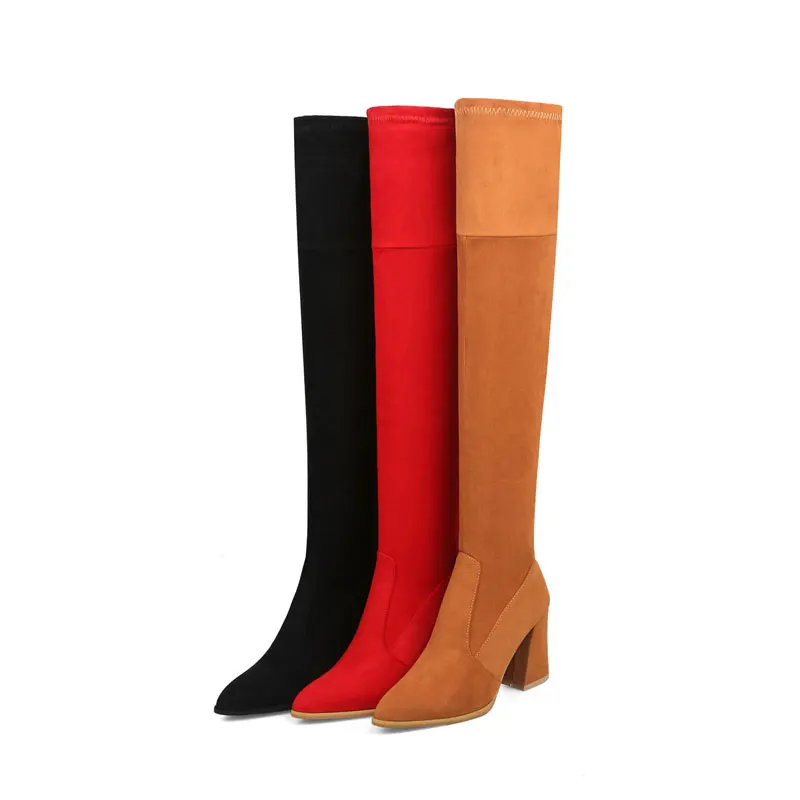 Fanyuan/женские ботфорты выше колена пикантные высокие сапоги на очень высоком
