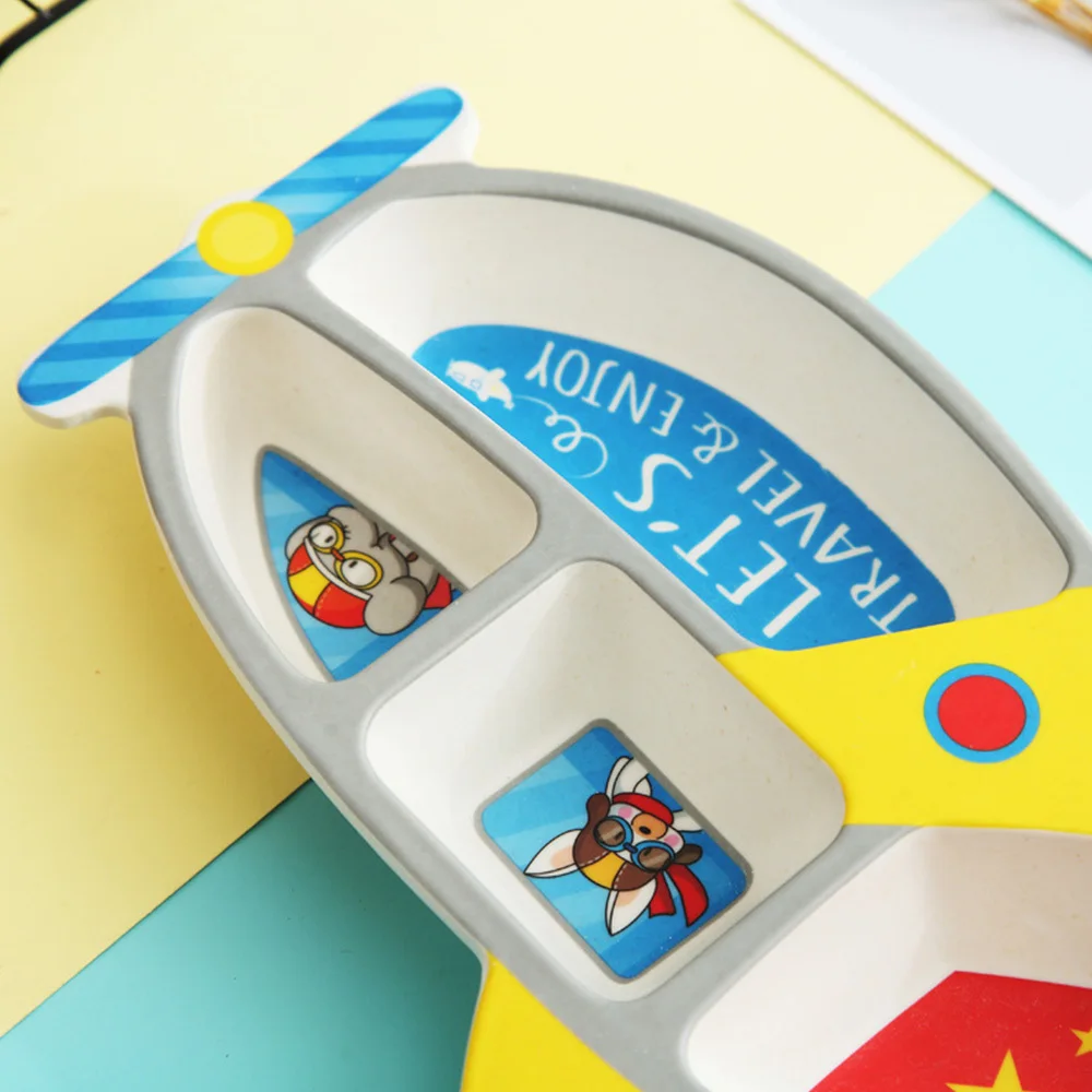 3 в 1 миски форме самолета столовая посуда контейнер для еды детская кормления