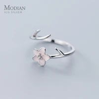 modian new arrive 925 sterling silver lovely plum blossom flower branch rings for women free size rings fine jewelry 2020 design