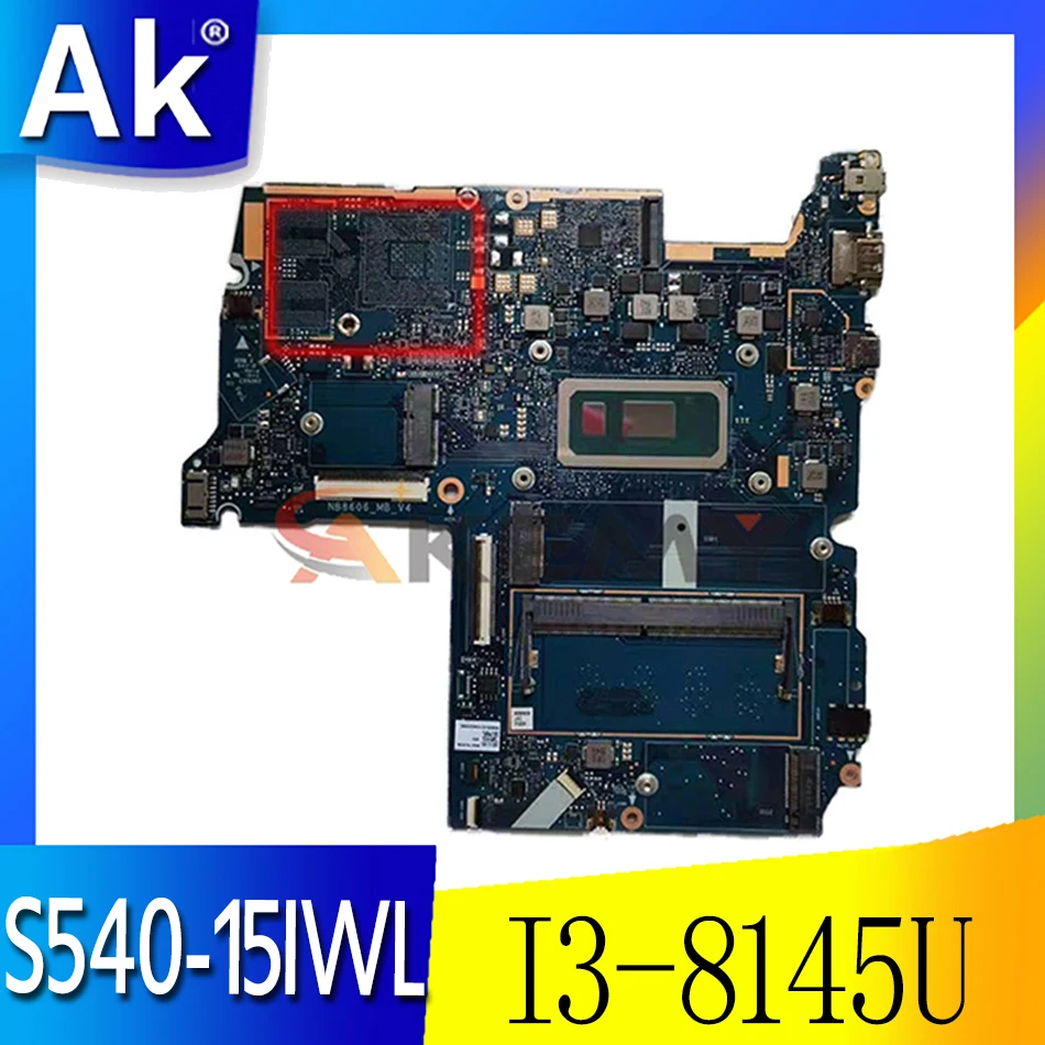 

For Lenovo Ideapad S540-15IWL Laptop Motherboard 81NE CPU：I3-8145U SRFFZ UAM RAM:4G FRU:5B20S42212 Test ok