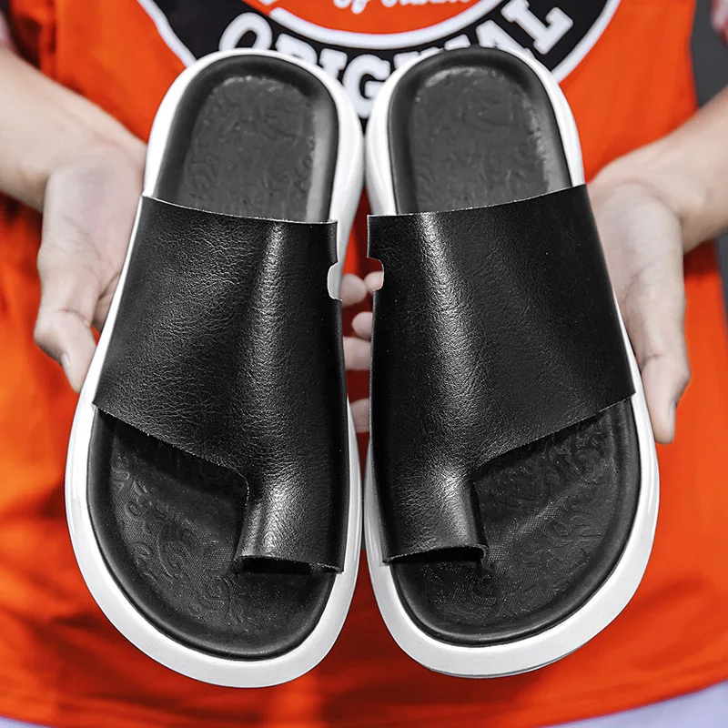 

2021 new men's flip flops fashion breathable sandals beach shoes