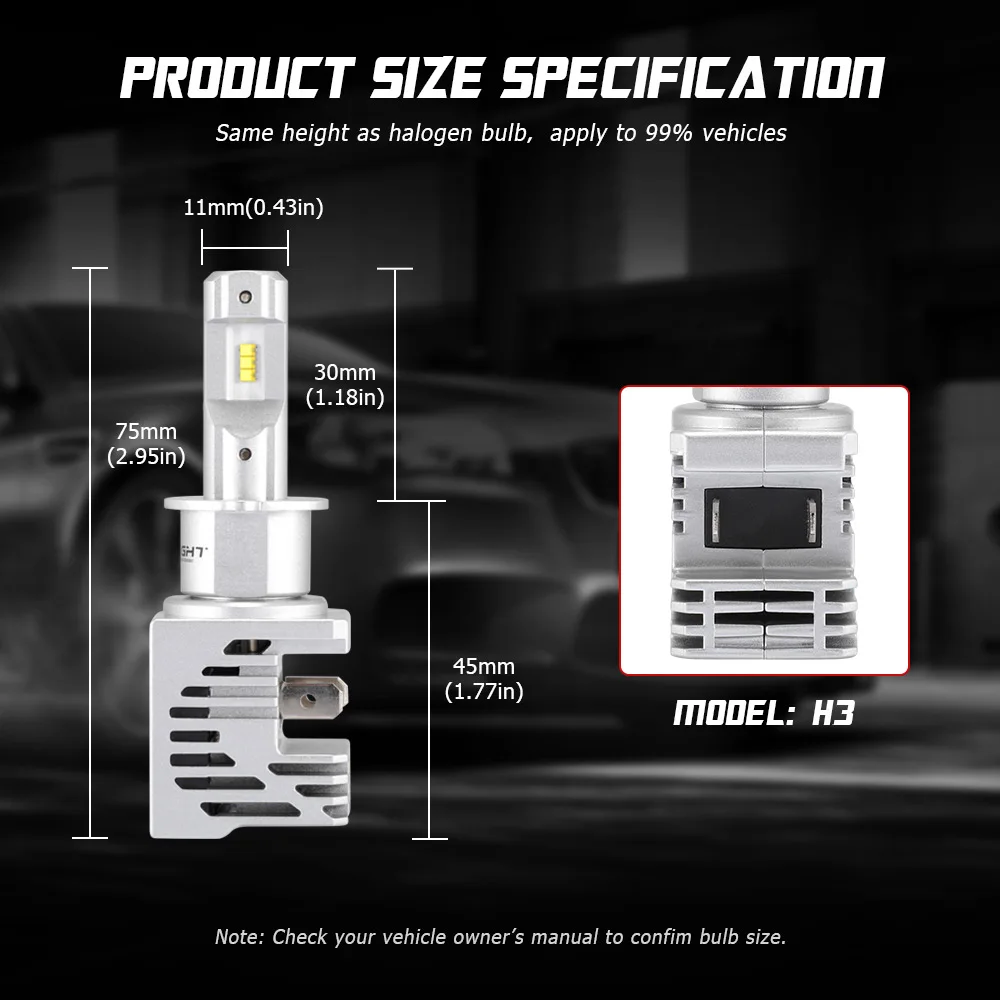 NOVSIGHT Car Headlight led H4 Hi/Lo Beam H7 LED H11 H8 H9 HB3 HB4 Auto Headlamp 55W 10000LM 6000K Fog Light Bulbs