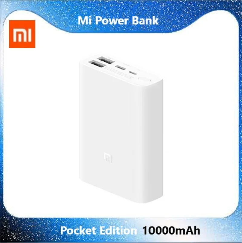 Новый оригинальный внешний аккумулятор XIAOMI карманный вариант 10000 мА/ч USB C