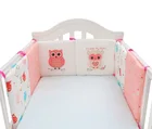 6 шт.компл. бампер для детской кроватки с рисунком совы, защитный бампер для детской кроватки из хлопка, бампер для детской кроватки с защитой от столкновений