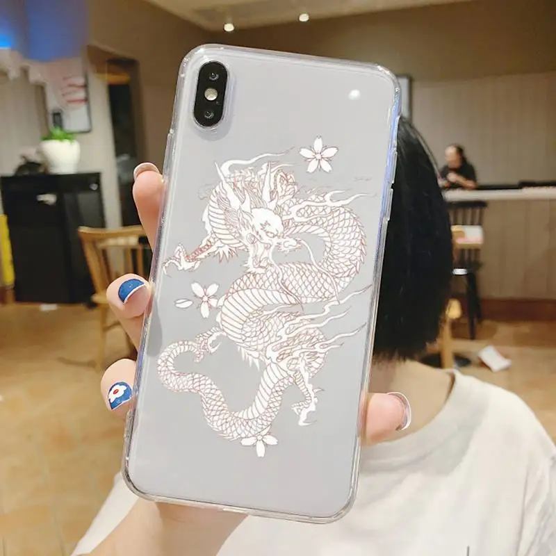 

luxury dragon Cool Phone Case Transparent soft For iphone 5 6 7 8 11 12 s c se plus mini x xs xr pro max shell