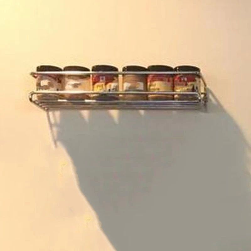 

Space Saving Spice Racks Chrome Spice Holder for Wall Mounting Spice Rack Organizer for Cabinet, Metal Spice Racks A