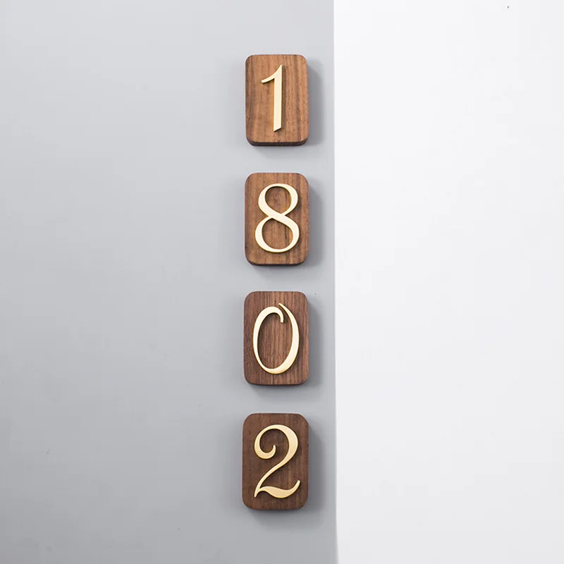 Твердый латунный номер дома/50 мм высота/0-9 для офиса Современная табличка номера