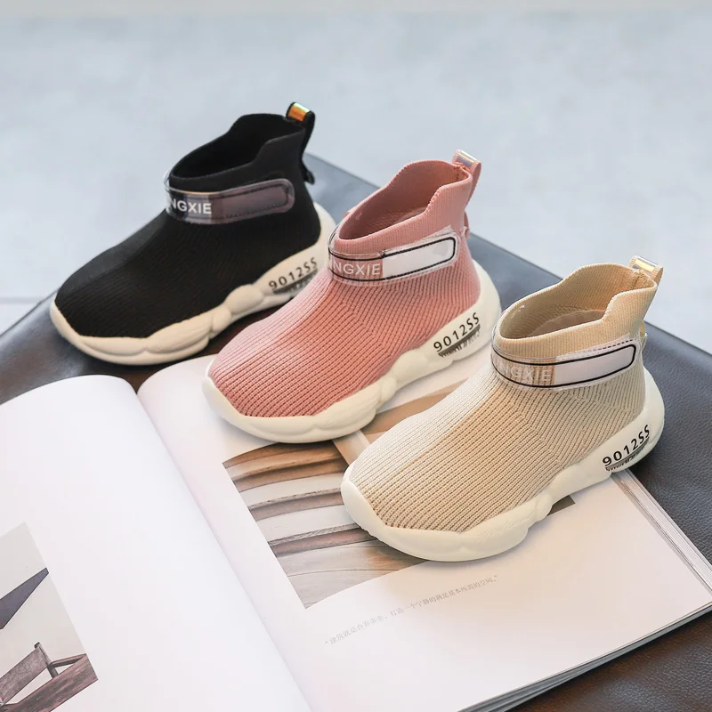 Kids Shoes Elastic Flyknik Sports Leisure Baby Boys Girls Children Breathable Air Mesh Sport | Детская одежда и обувь