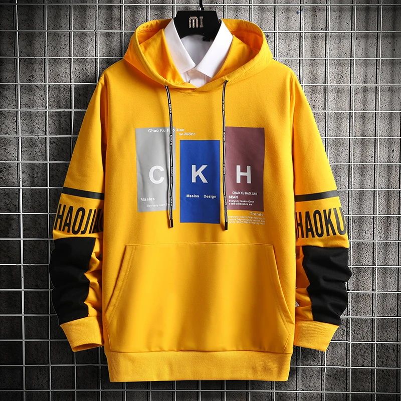 

Spring Autumn Fashion Men's Hoodies Japan Style pullover Sweatshirt Harajuku Men Clothing Hoodie Print Letter Casual Hoodie Men
