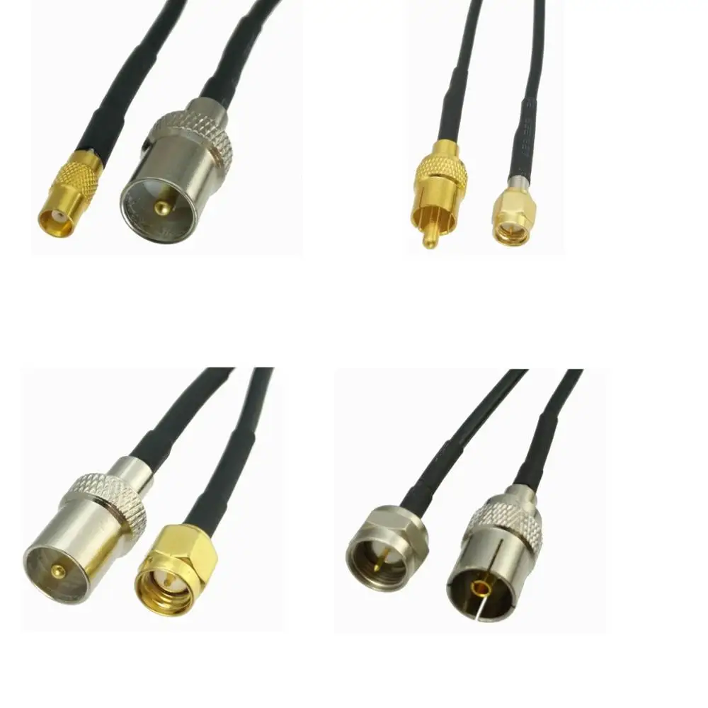 Кабель IEC PAL DVB T к MCX / RCA SMA F TV штекер и гнездо RF Перемычка отрезок 8 дюймов