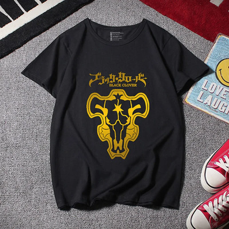 

New Black Clover Yuno Asta Cosplay t-Shirt Casual Men Cotton Anime Short-Sleeve