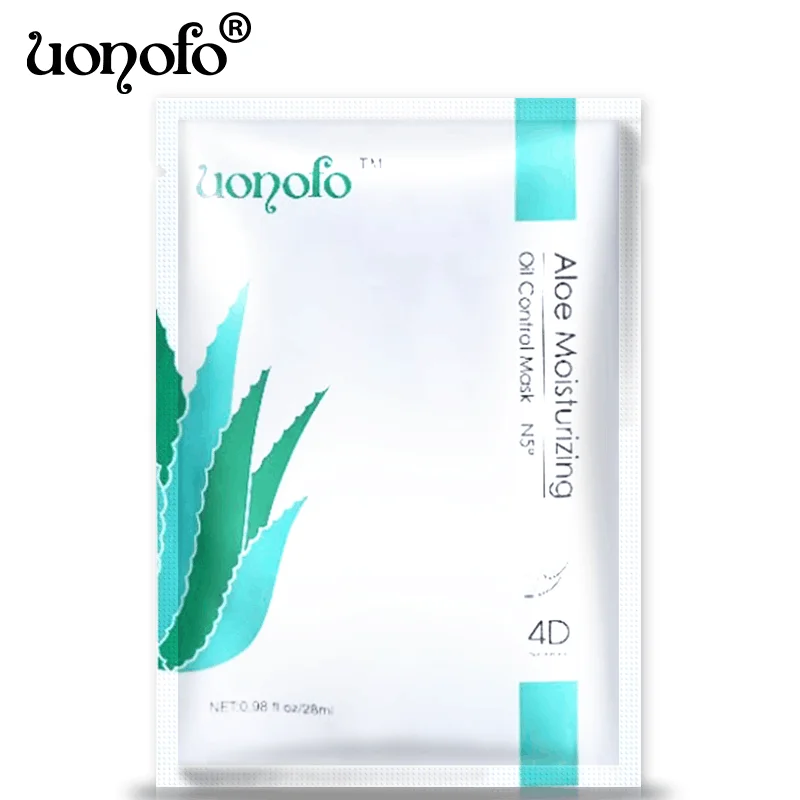 Aloe UONOFO 4D алоэ вера папайя гранатовые маски для лица натуральная растительная Маска увлажняющий отбеливающий контроль масла обернутый уход за кожей лица - Цвет: Aloe