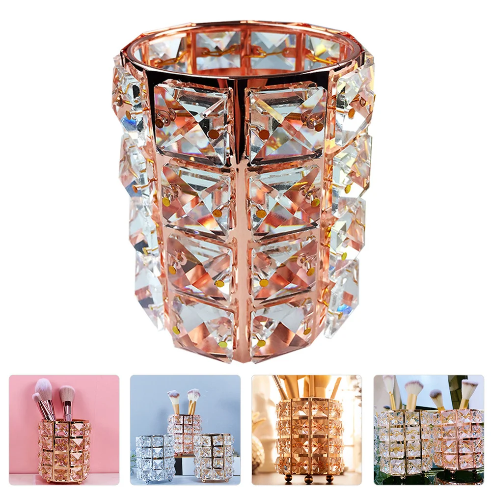 

1pc Crystal Storage Holder Cosmetic Brush Storage Container Desktop Organizer