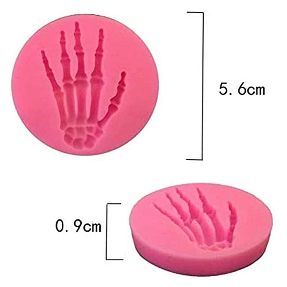 

2 Pcs Skull Hand Halloween Silicone Mold Fondant Cake Decorating Tools Chocolate Candy Gumpaste Molds