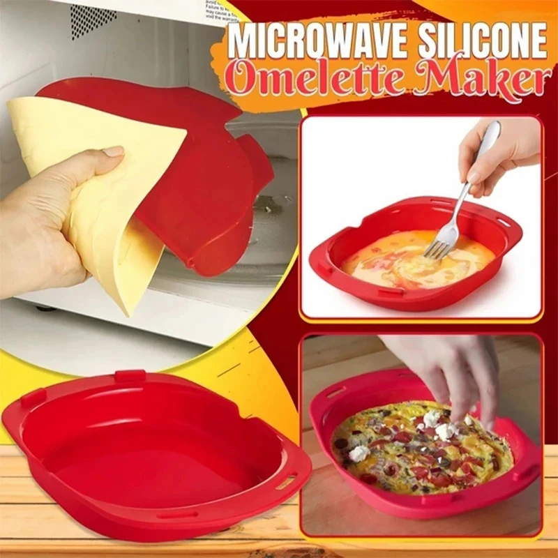 

Microwave Silicone Omelette Maker Egg Roll Baking Tray Pan Kitchen Supplies can CSV