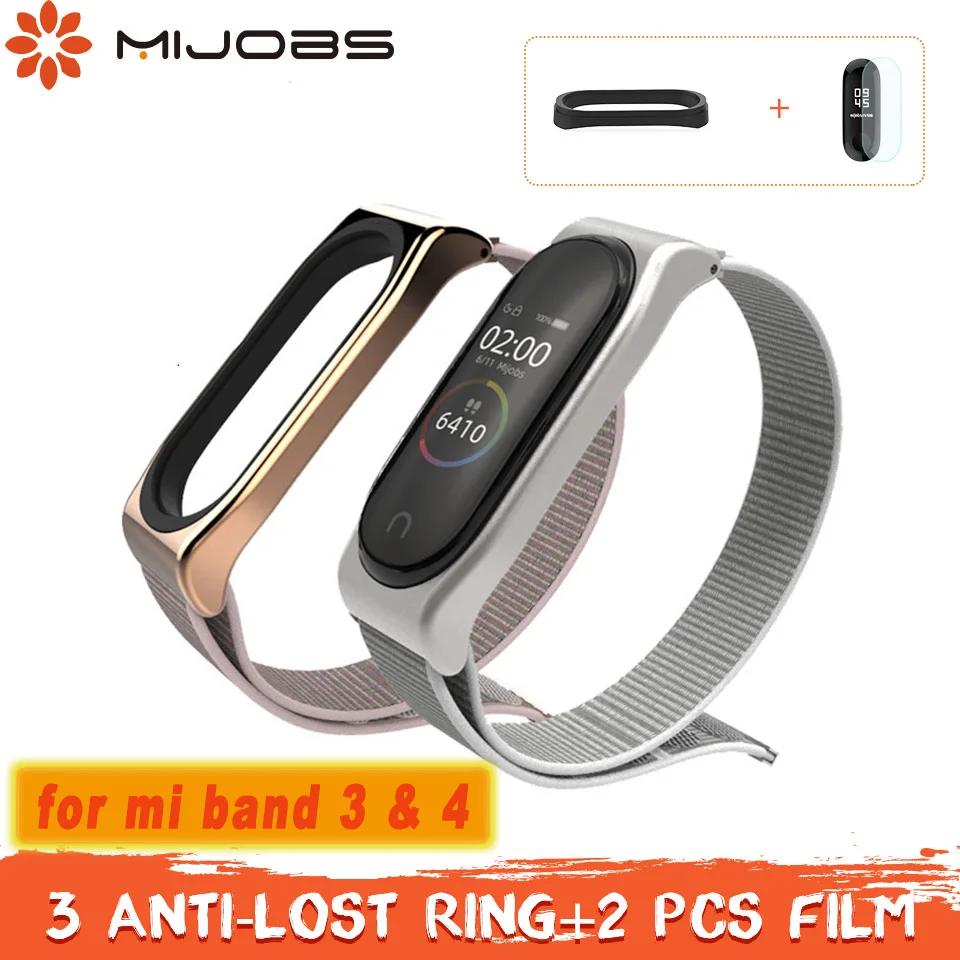 Mi jobs mi Band 3 ремешок спортивный нейлоновый ремешок-петля для Xiaomi mi ремешок 3 Браслет спортивный ремешок браслет mi Band 4 Correa ремешок
