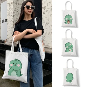 Skateboard Frog Dinosaur Print Shopper Bags Shopping Bag Tote Bag Shoulder Bag Canvas Bags Large Capacity College,Drop Shipping