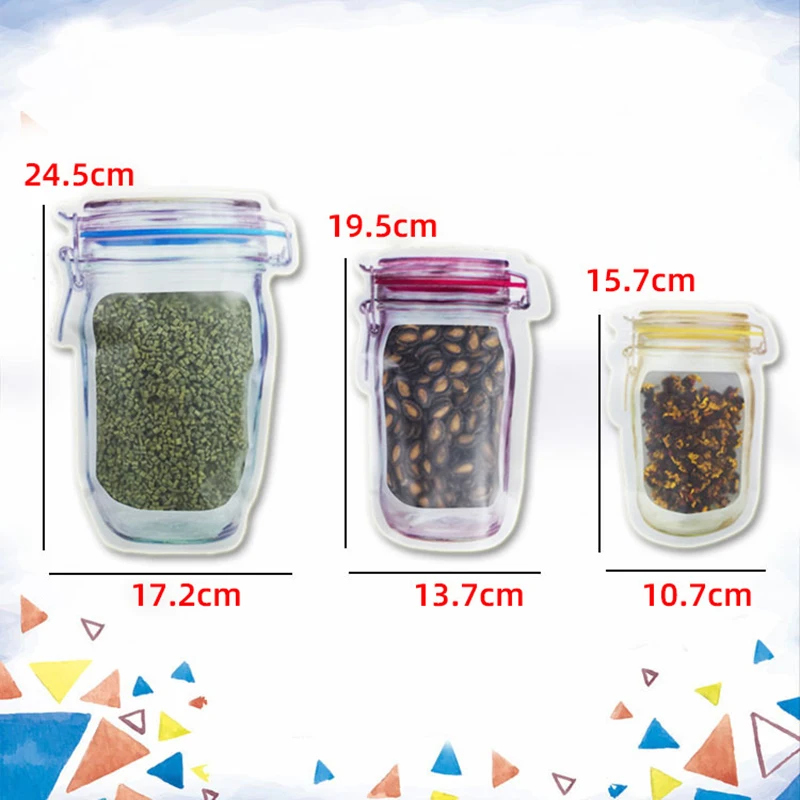 

Snack Storage Bags Case Organizer Waterproof Portable 12pcs Transparent