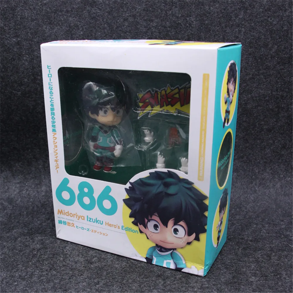686 with box Мой герой училища аниме Bakugou катсуки 705 мидория изуку 686 фигурка Boku No Helo academic игрушки Nendoroid ПВХ модель в виде персонажа "фигма" - Цвет: 686 with box