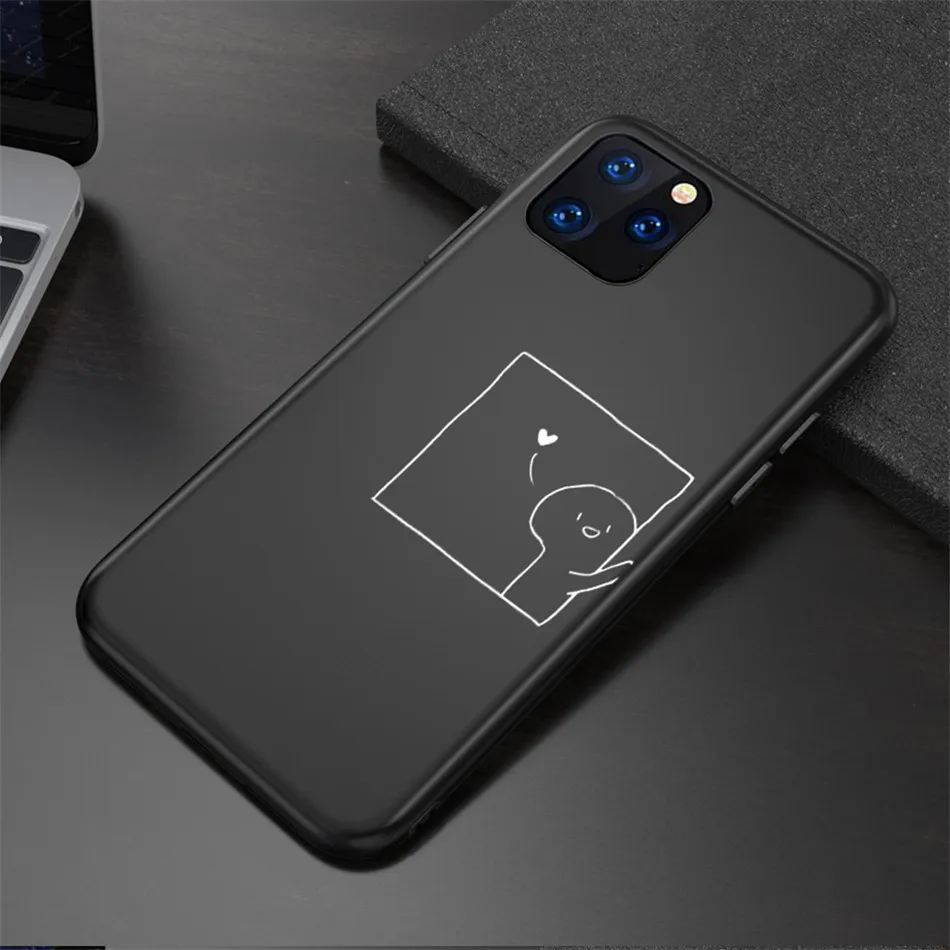Lovebay Пары Любовь Сердце Простой чехол для телефона для iPhone 11 Pro Max X XS XR Xs Max 6 6s 7 8 Plus Мягкий ТПУ силиконовый чехол