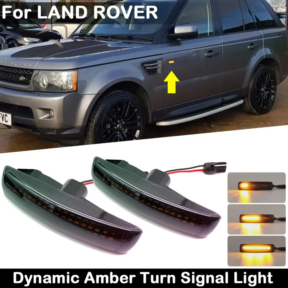 

For LAND ROVER Range Rover LR2/Freelander 2 LR3/Discovery 3 LR4/Discovery 4 LED Side Marker Lamp Dynamic Amber Turn Signal Light