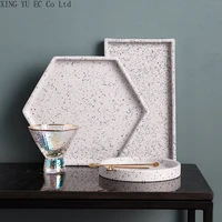 nordic terrazzo ceramic tray creative rectangular jewelry tray 8 inch storage tray teacup tray home tableware table decoration