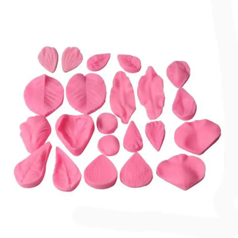 

22PCS Silicone Petal Leaf Mold Flowers Fondant Mold Chocolate Gum Paste Mold Fondant Cake Broder Decorating Tool
