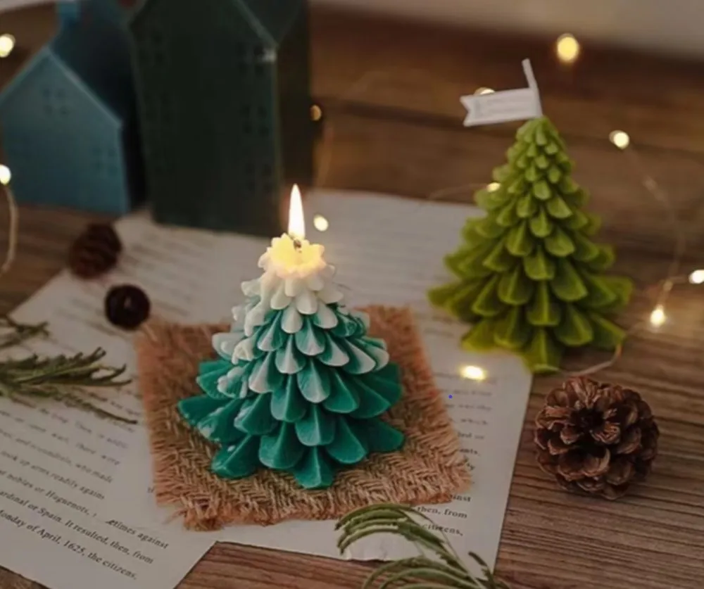 

3D ароматическая свеча в виде рождественской елки