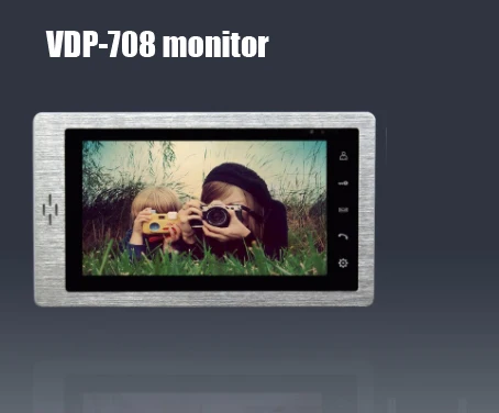 VDP-708 Monitor XinSiLu TFT монитор lcd цветной " ЖК-видео дверной звонок Домофон домашняя Безопасность Видео система монитор металлическая панель - Цвет: VDP-708 Monitor
