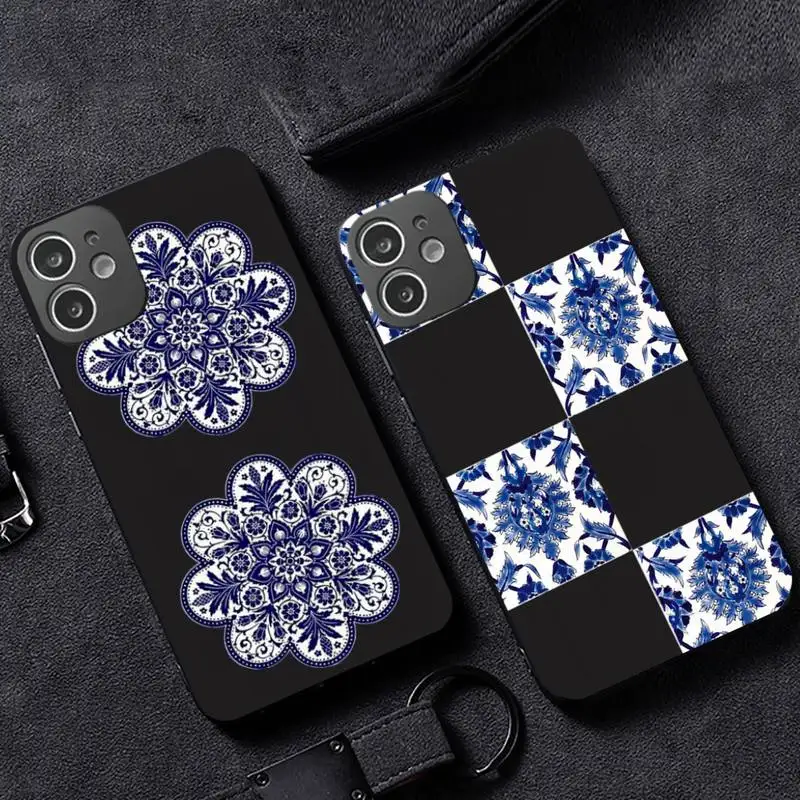 

Blue and white porcelain Phone Case for iPhone 12 11 mini pro XS MAX XR 8 7 6 6S Plus X 5S SE 2020