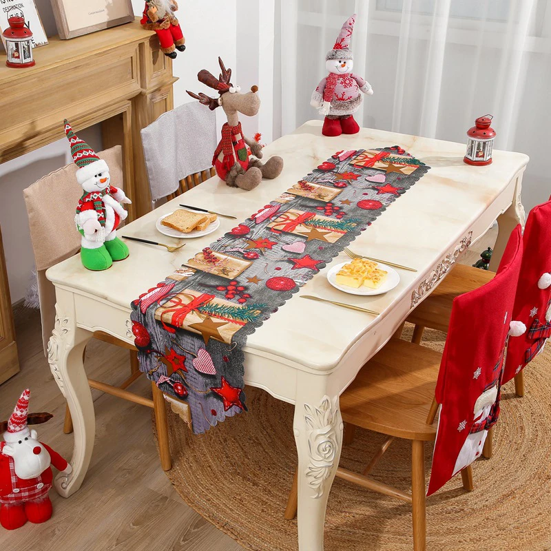 

Christmas Decoration Christmas Elk Snowman Cloth Christmas Runner-up Creative European Christmas Table Desktop Tablecloth